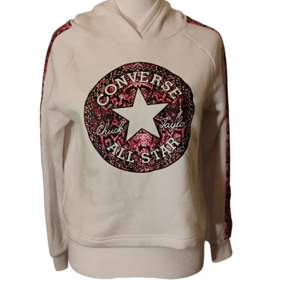 Converse Other - Converse White Hoodie with Large Chuck Taylor Front Logo